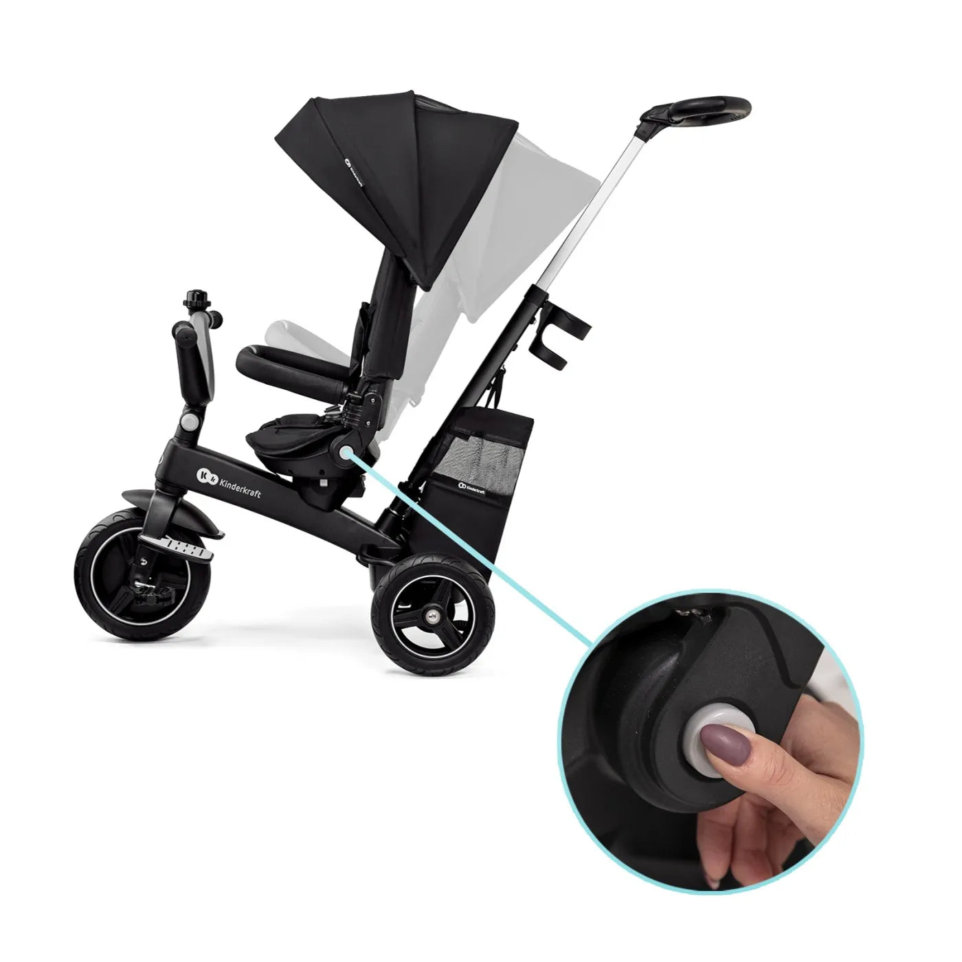 Tricicleta kinderkraft easytwist, black