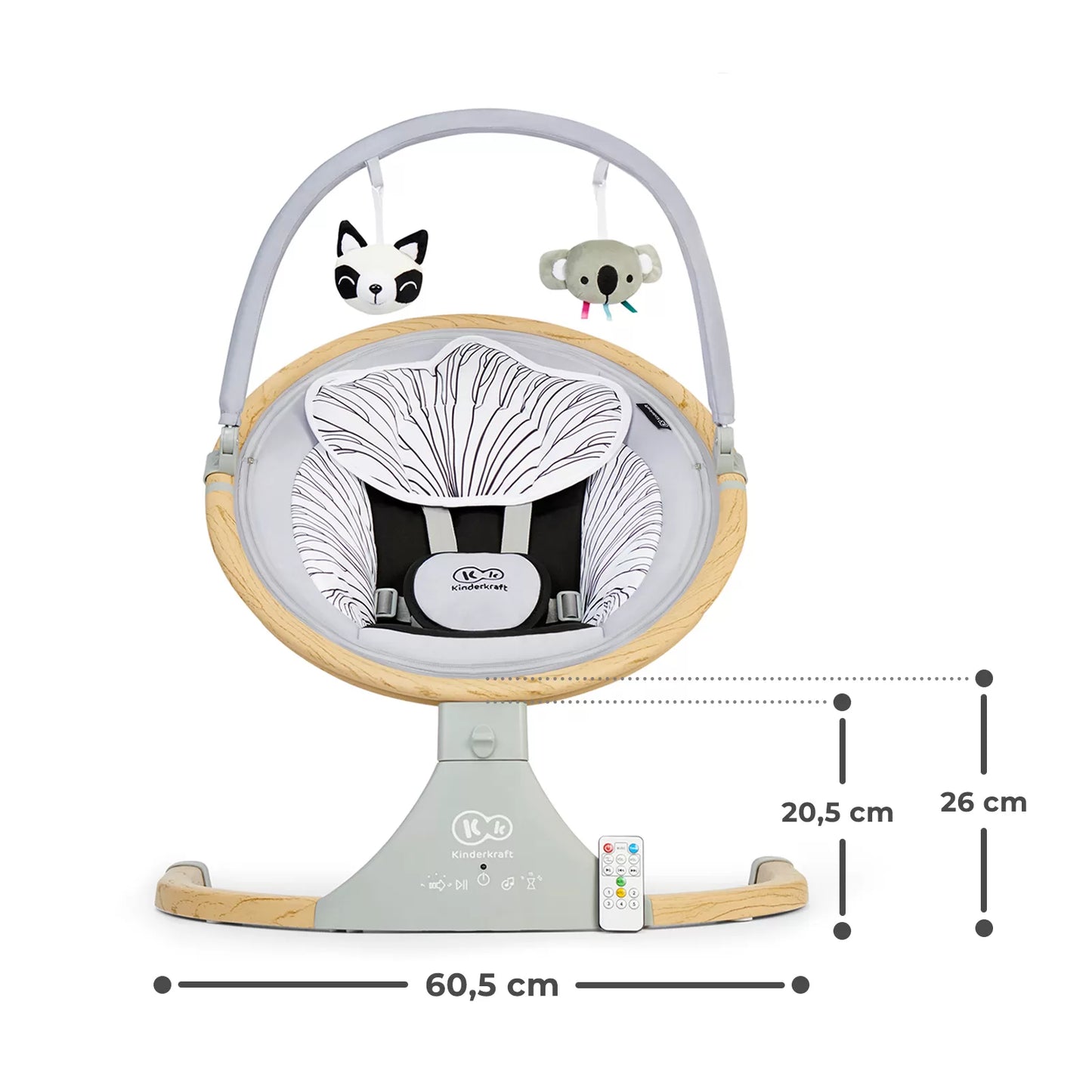 Leagan electric 2 in 1 kinderkraft lumi, grey