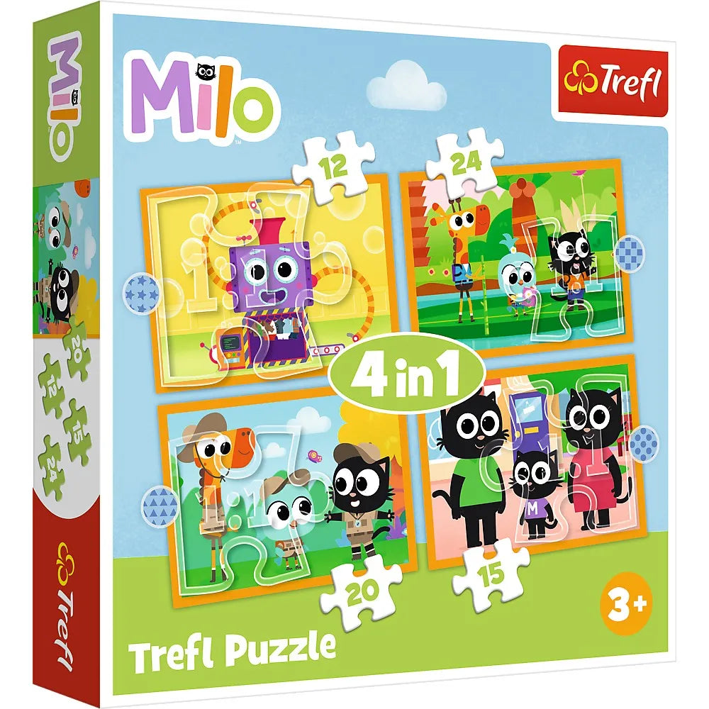 Puzzle trefl 4in1 planeta milo intalnire cu milo si prietenii