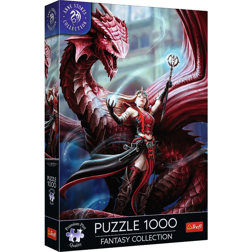 Puzzle trefl 1000 premium plus fantasy vrajitoarea scarlet si dragonul