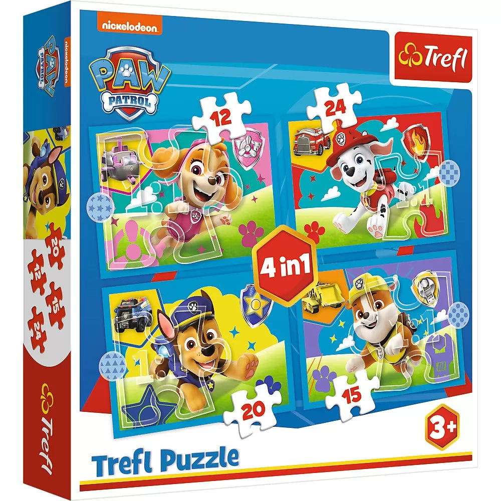 Puzzle trefl 4in1 patrula catelusilor echipa