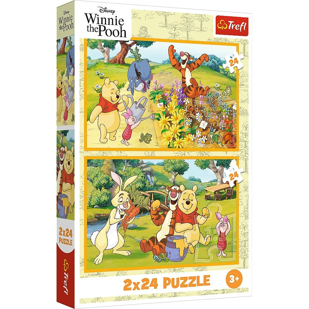 Puzzle trefl 2x24 disney winnie the pooh zi de joaca cu winnie si prietenii