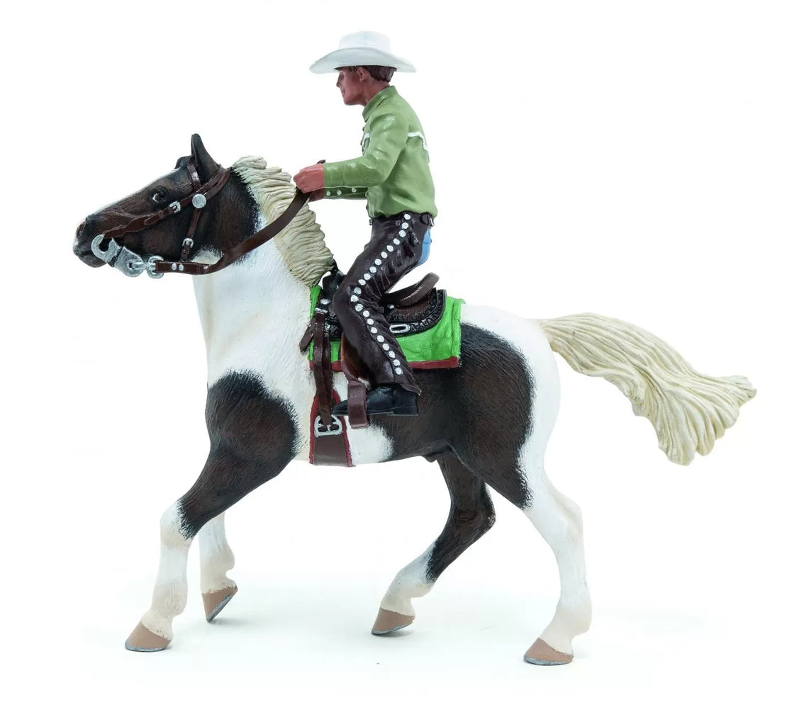 Papo figurina cowboy si calul sau