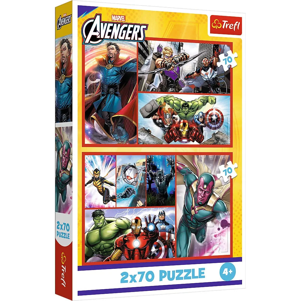 Puzzle trefl 2x70 marvel avengers misiunea super eroilor marvel avengers