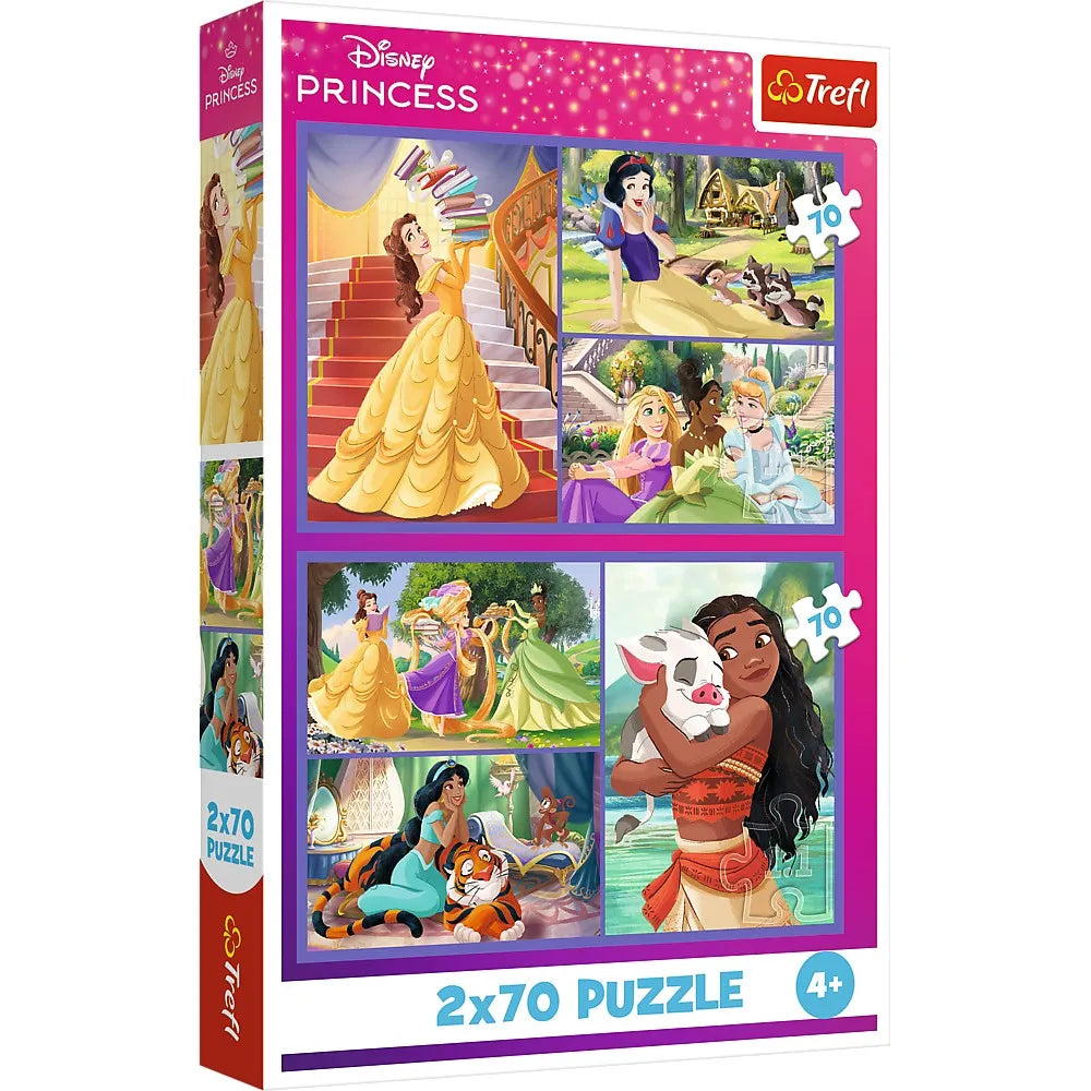 Puzzle trefl 2x70 disney princess viata printeselor disney