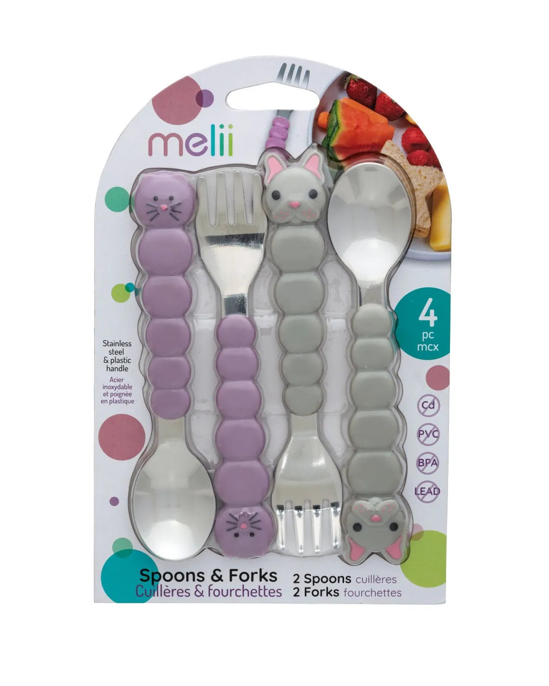 Set 4 tacamuri colorate, melii, model pisica&bulldog