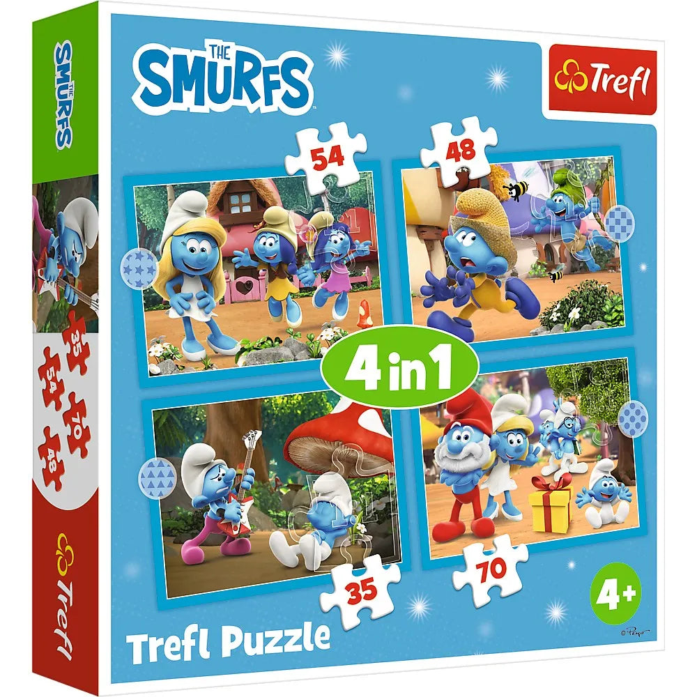 Puzzle trefl 4in1 strumfii satul strumfilor