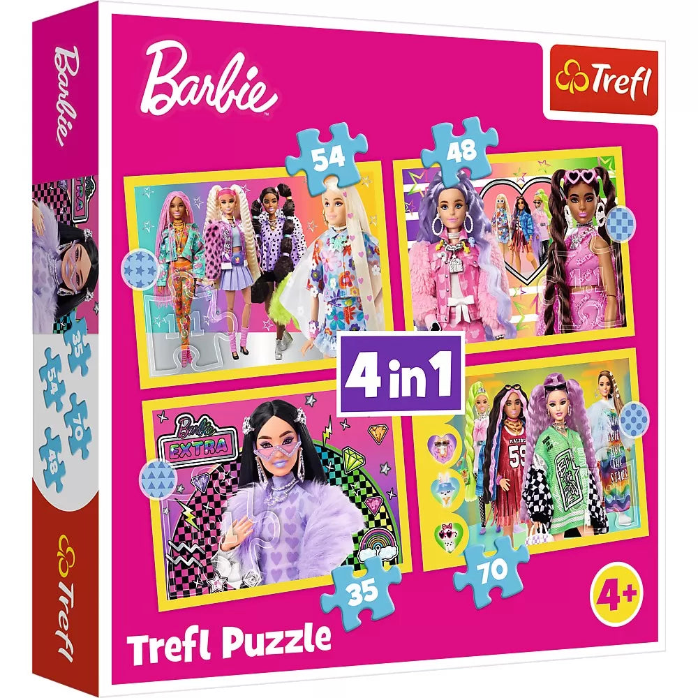 Puzzle trefl 4in1 barbie minunata lume