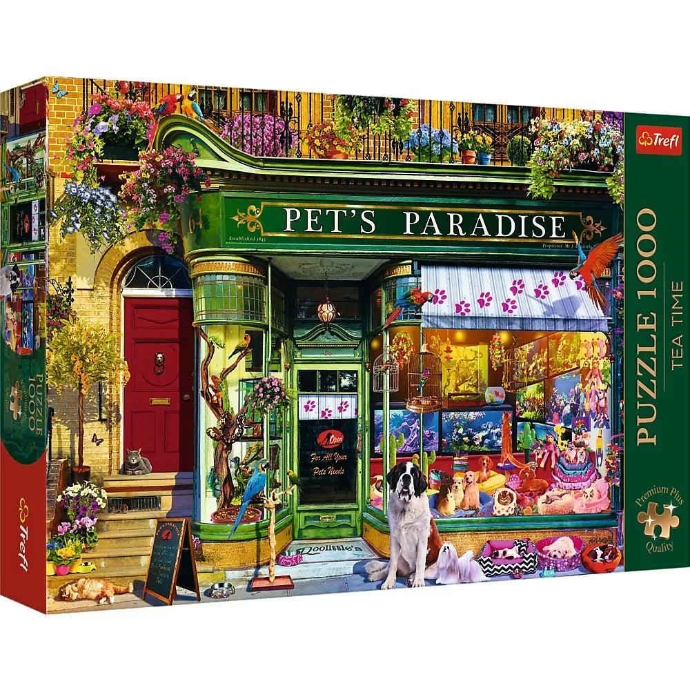 Puzzle trefl 1000 premium plus tea time paradisul animalelor