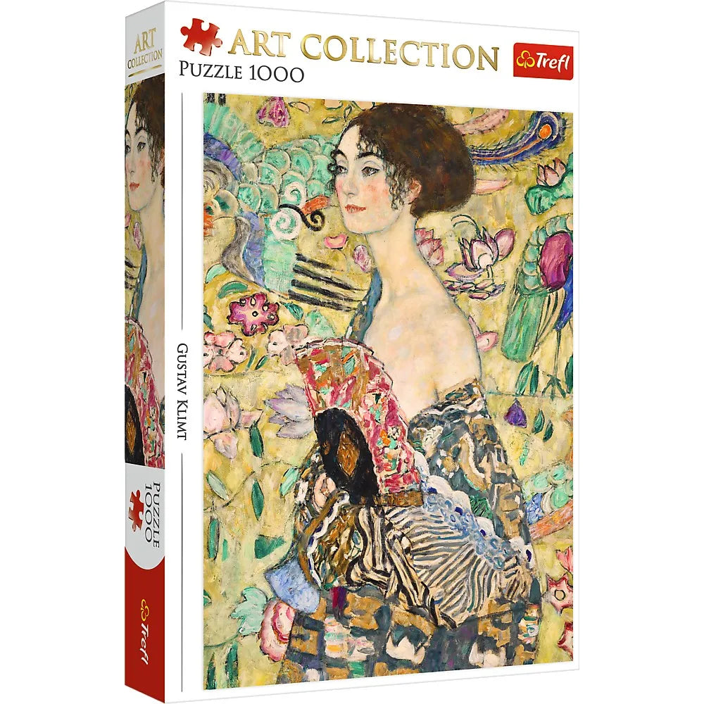 Puzzle trefl 1000 art collection gustav klimt doamna cu evantai