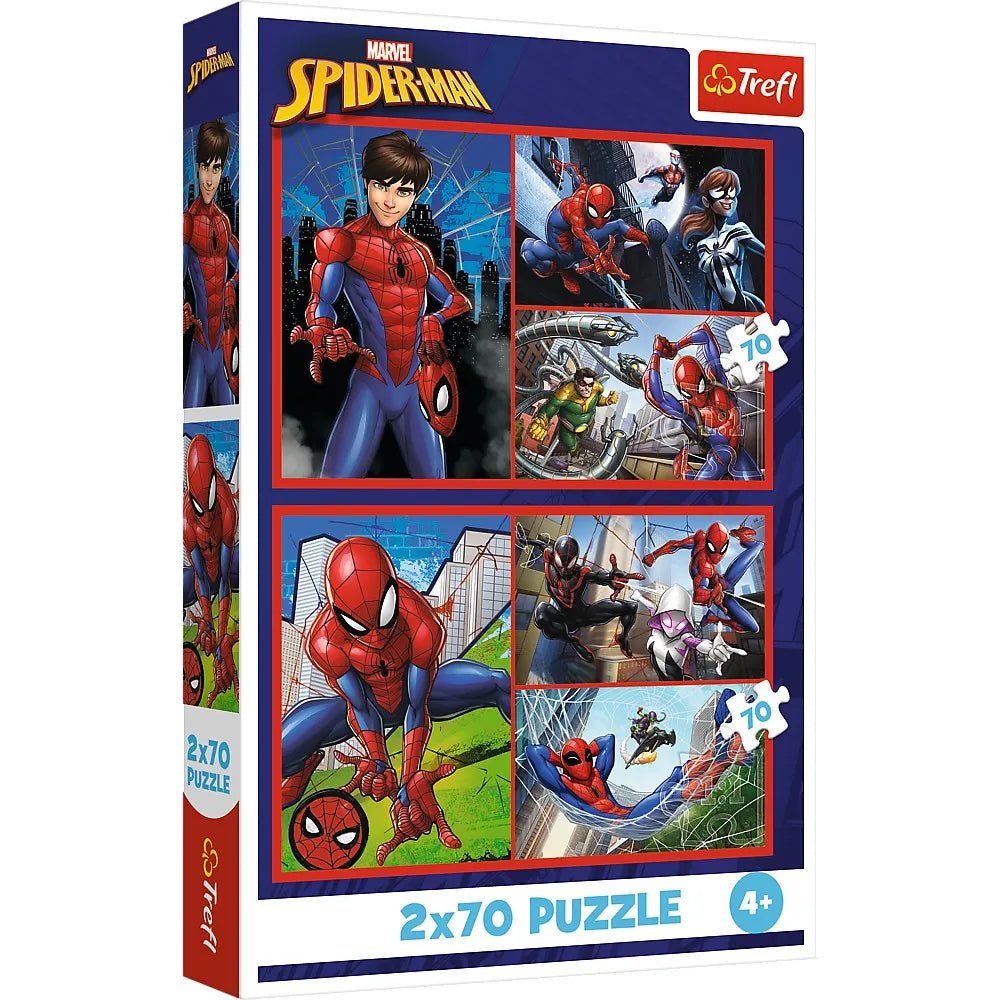 Puzzle trefl 2x70 marvel spider-man aventurile lui spider-man