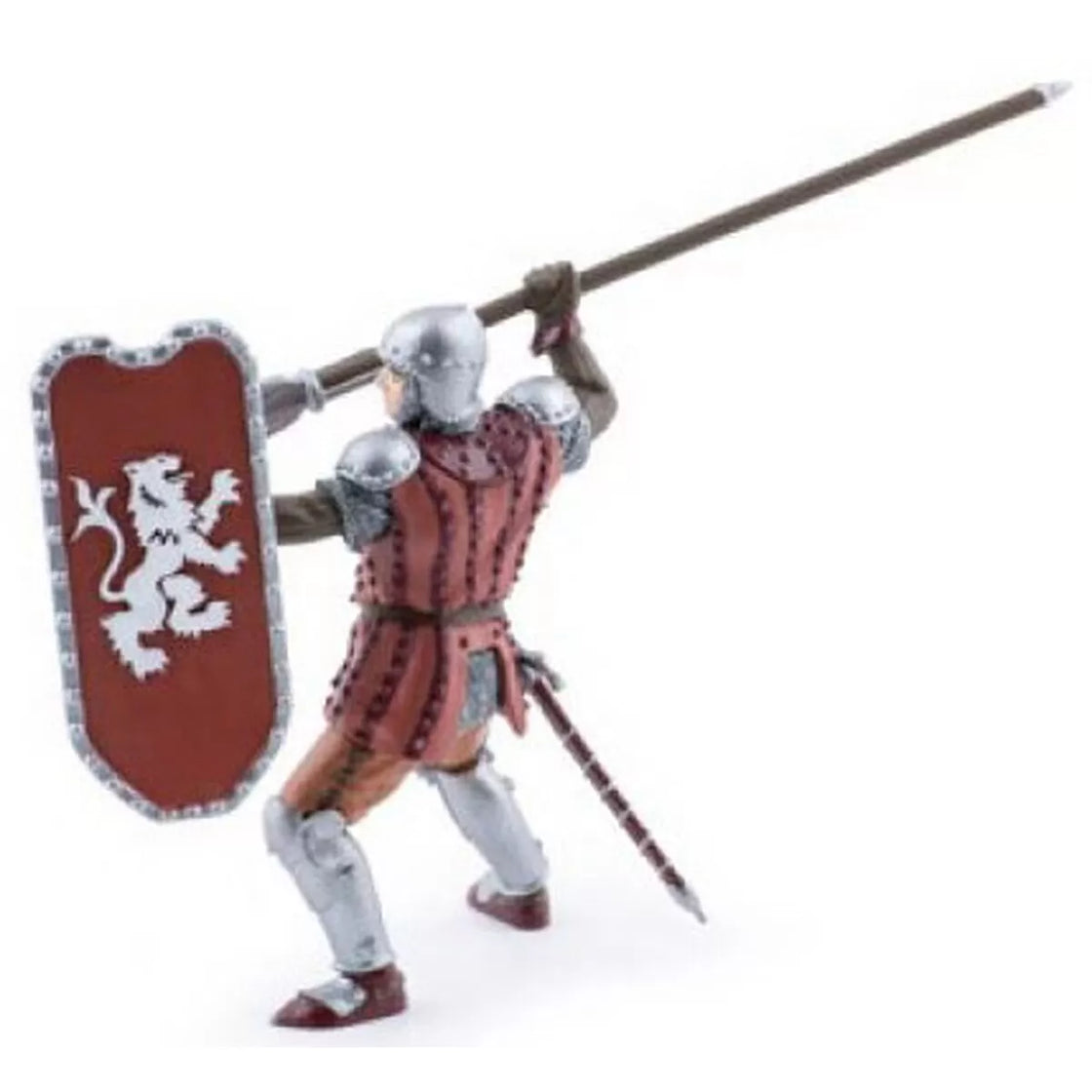 Papo figurina cavaler cu sulita si scut rosu