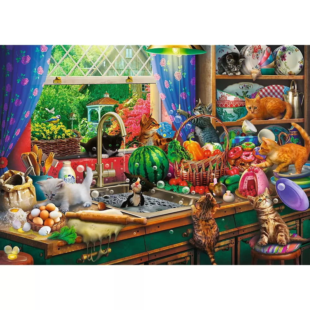 Puzzle trefl 1000 premium plus tea time pisici nazdravane