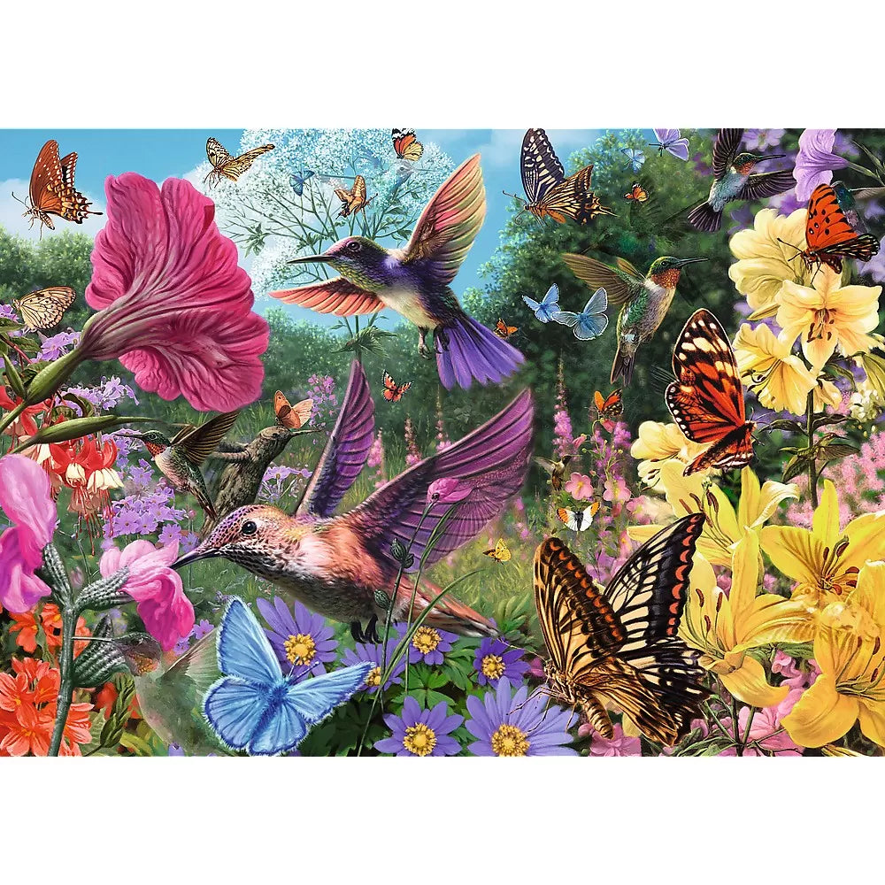 Puzzle trefl 1000 premium plus tea time gradina cu colibri