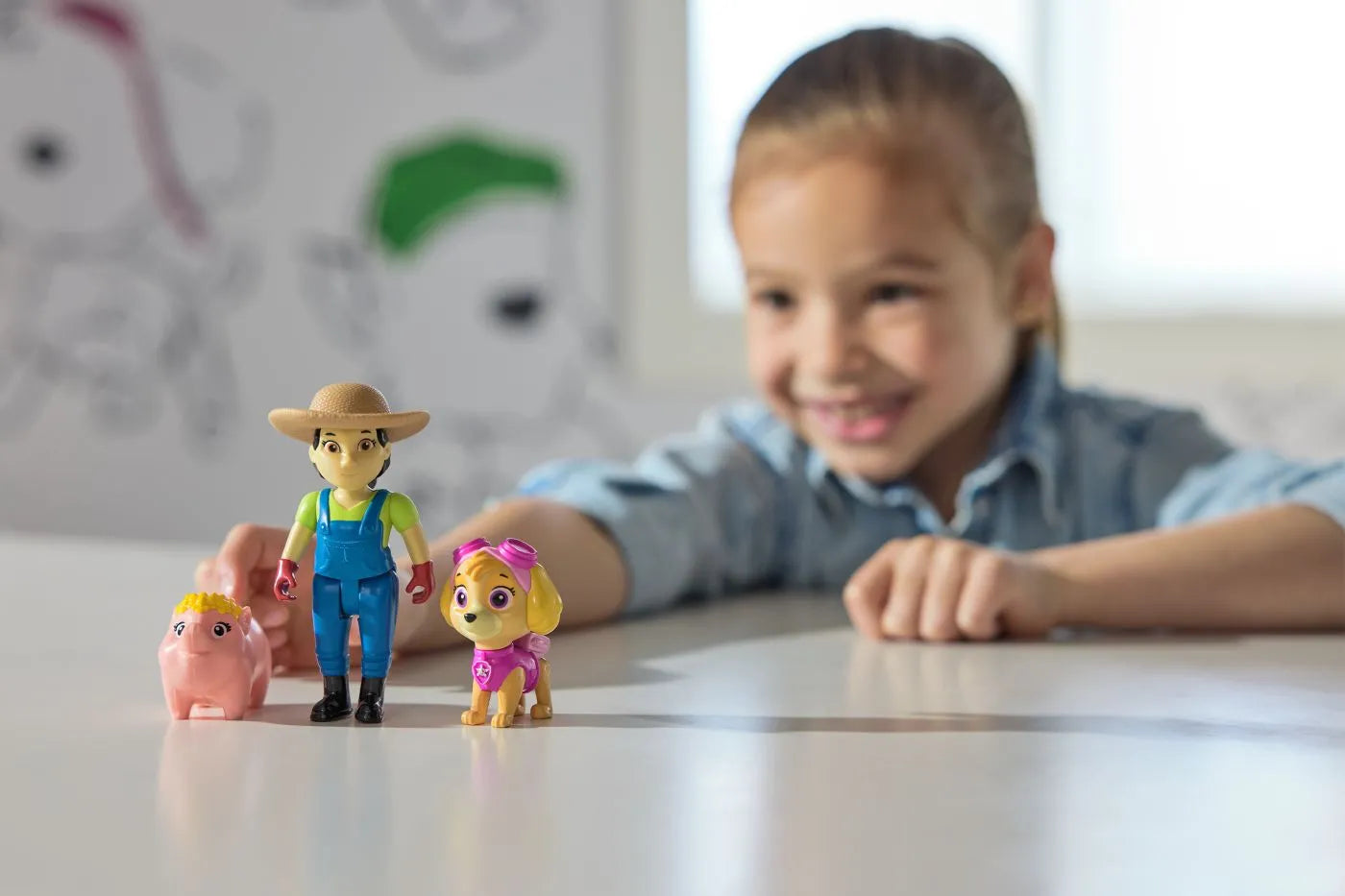 Patrula catelusilor set figurine eroi de salvare skye si farmer yumi