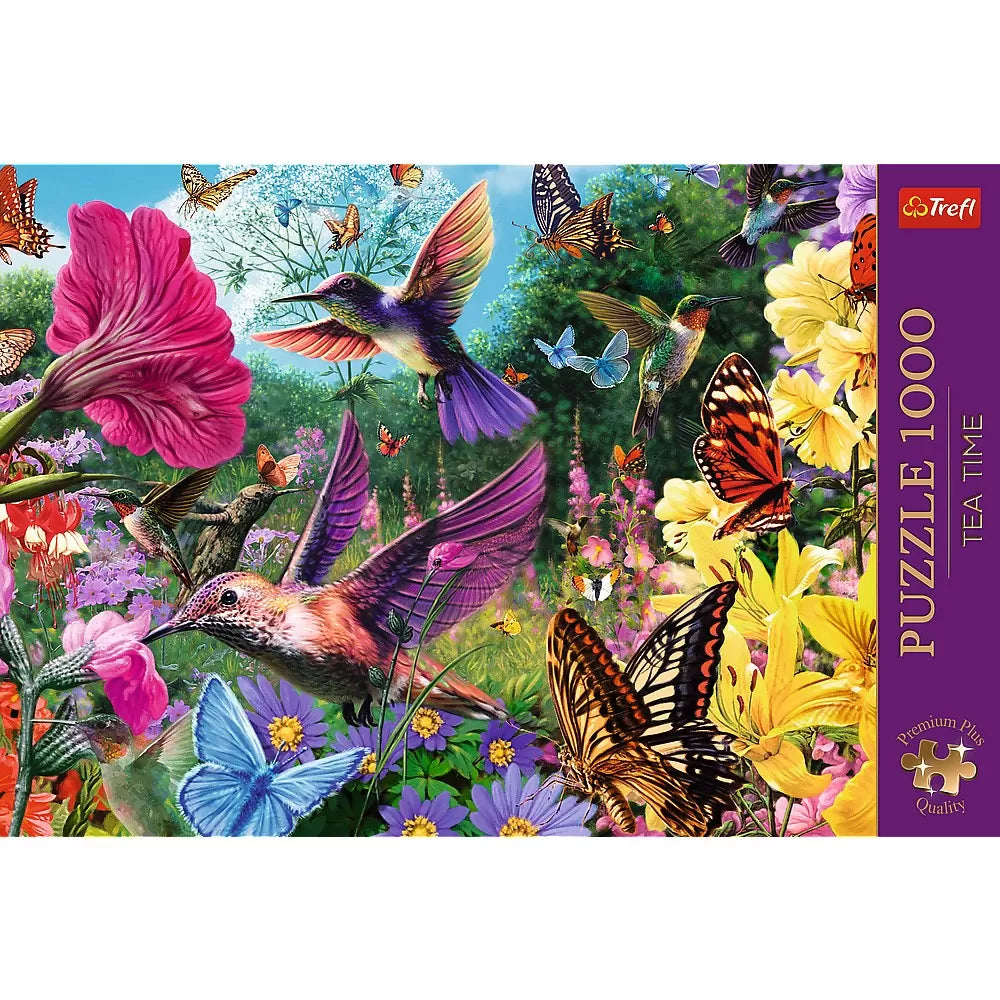 Puzzle trefl 1000 premium plus tea time gradina cu colibri