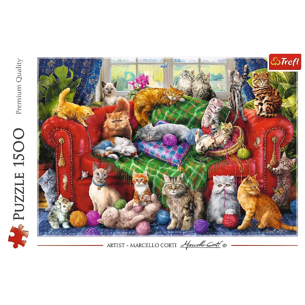 Puzzle trefl 1500 pisicutele pe canapea