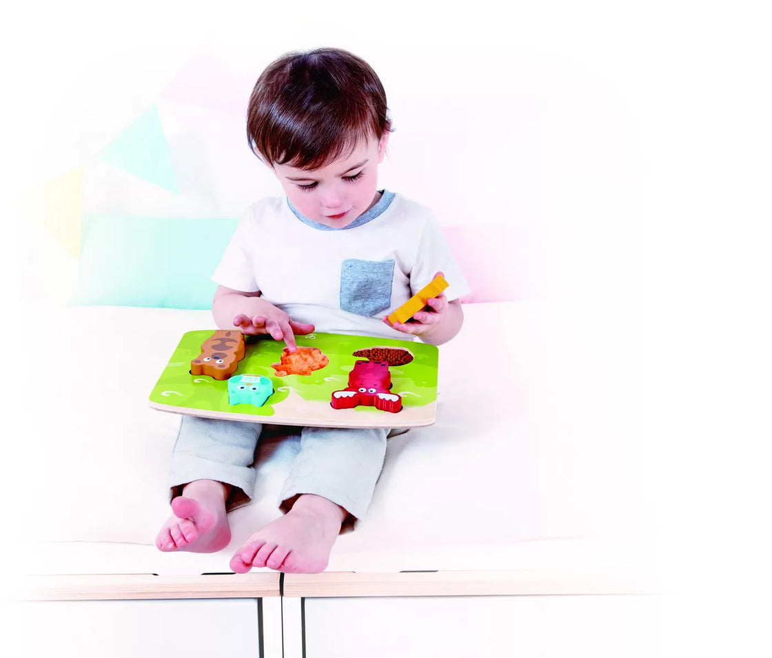 Hape puzlle tactil -  animalele din padure