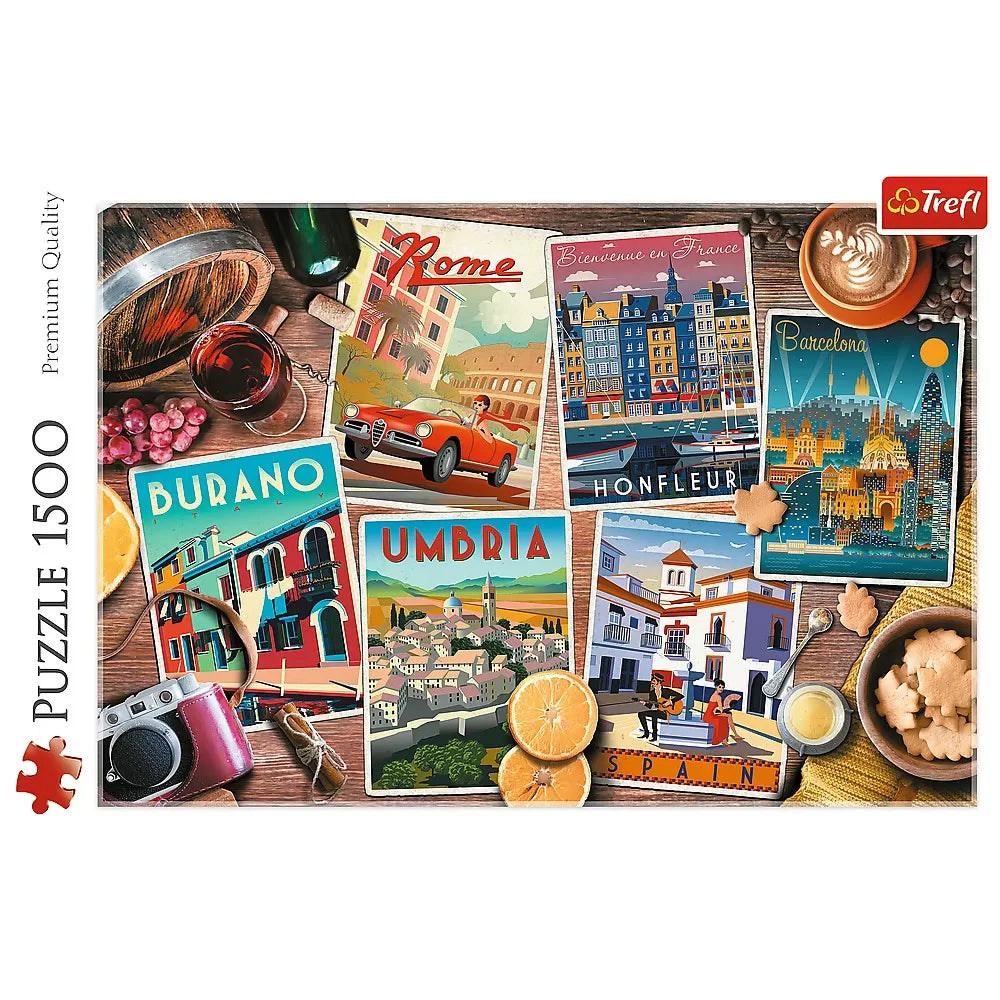 Puzzle trefl 1500 calatorind prin europa