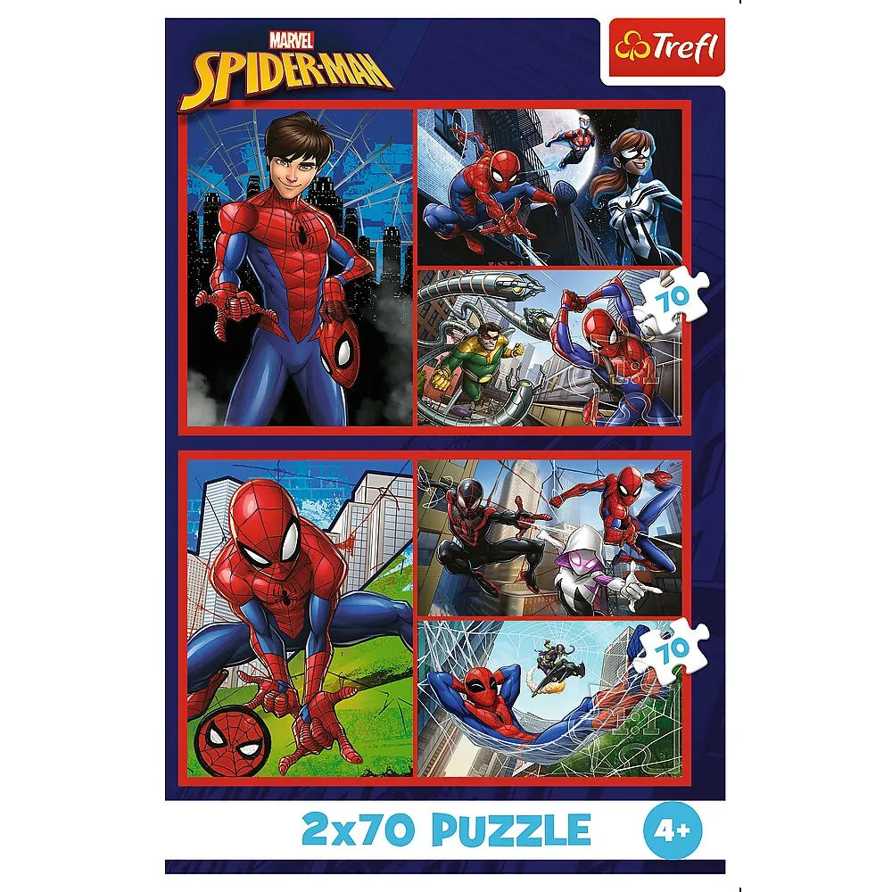 Puzzle trefl 2x70 marvel spider-man aventurile lui spider-man
