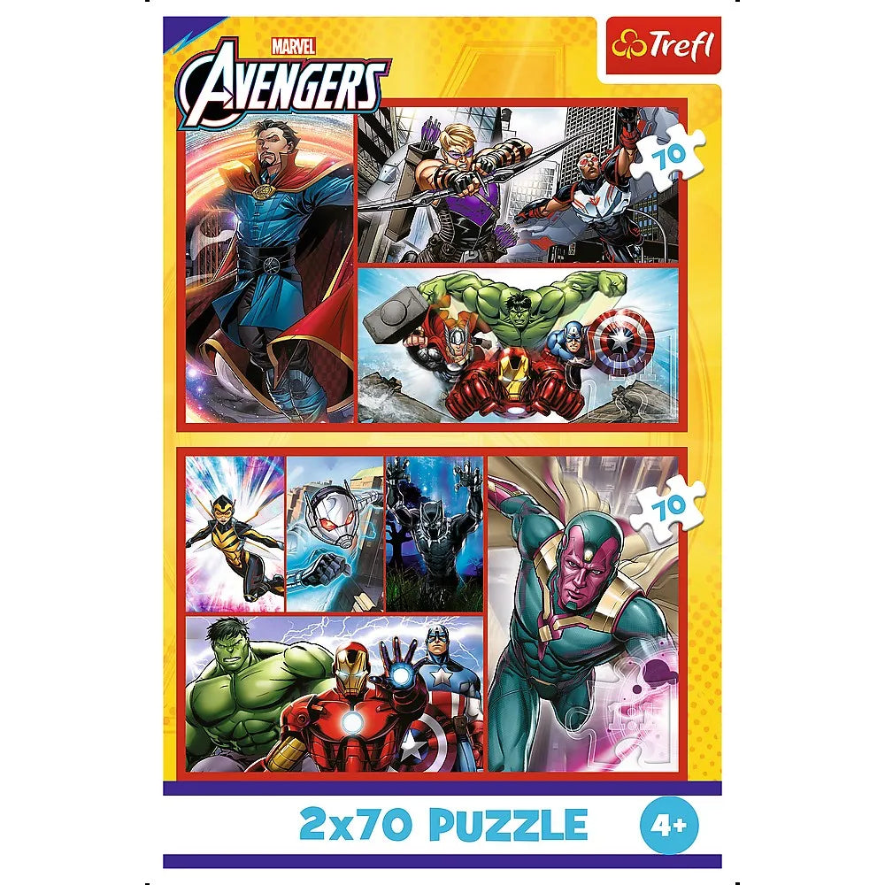 Puzzle trefl 2x70 marvel avengers misiunea super eroilor marvel avengers