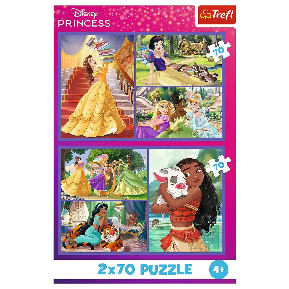 Puzzle trefl 2x70 disney princess viata printeselor disney