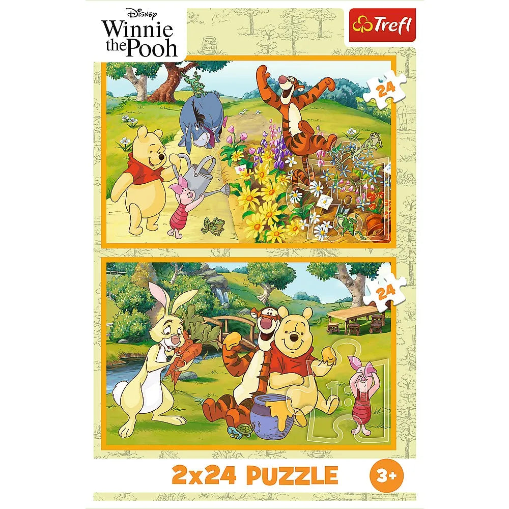 Puzzle trefl 2x24 disney winnie the pooh zi de joaca cu winnie si prietenii