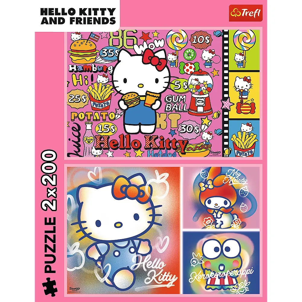 Puzzle trefl 2x200 hello kitty si prietenii
