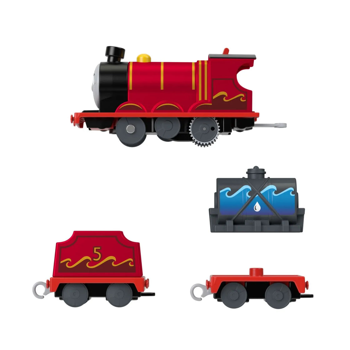 Thomas locomotiva motorizata splash tank james cu 2 vagoane