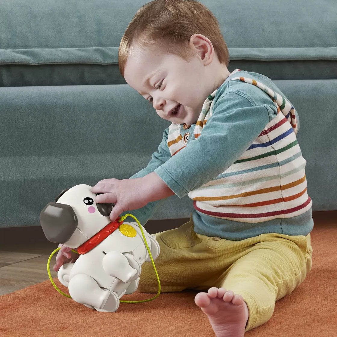 Fisher price jucarie de tras interactiva catel cu miscari si sunete