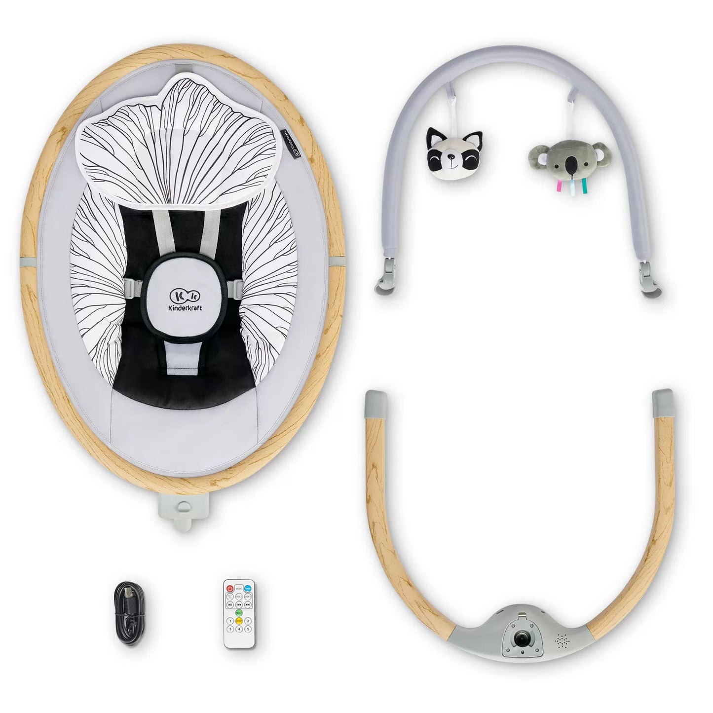 Leagan electric 2 in 1 kinderkraft lumi, grey