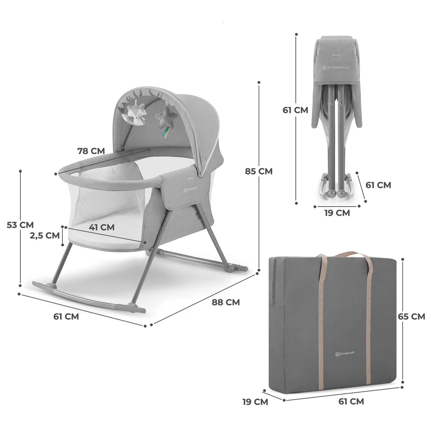 Patut kinderkraft lovi, 3 in 1, grey