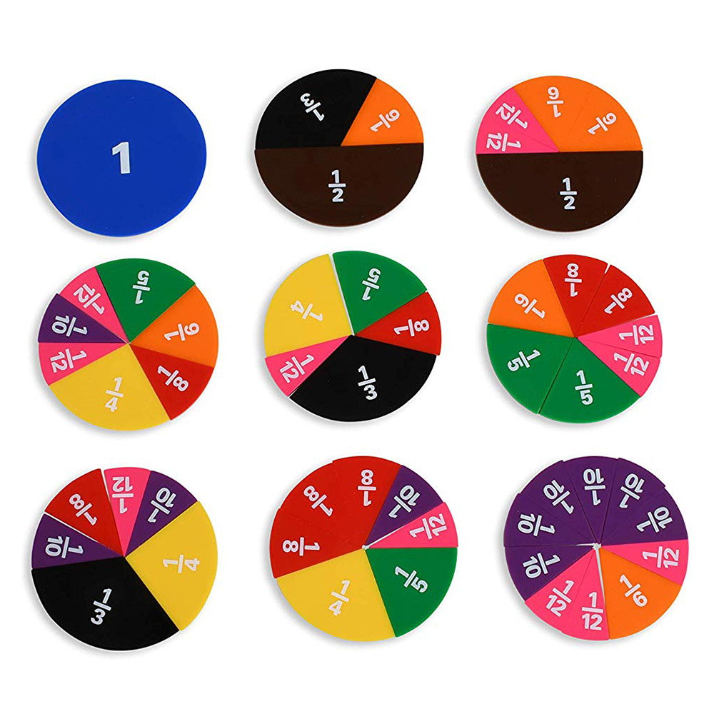 Cercuri cu fractii, set cu 51 piese
