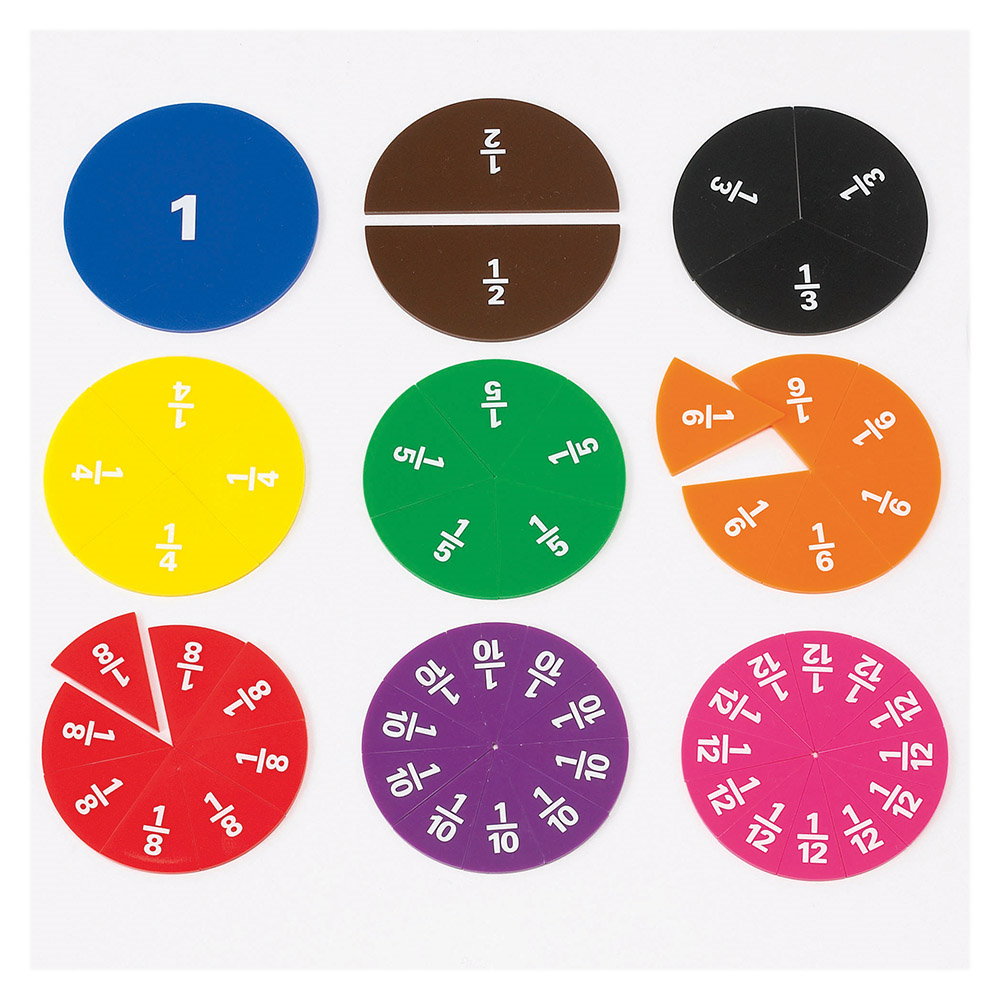 Cercuri cu fractii, set cu 51 piese