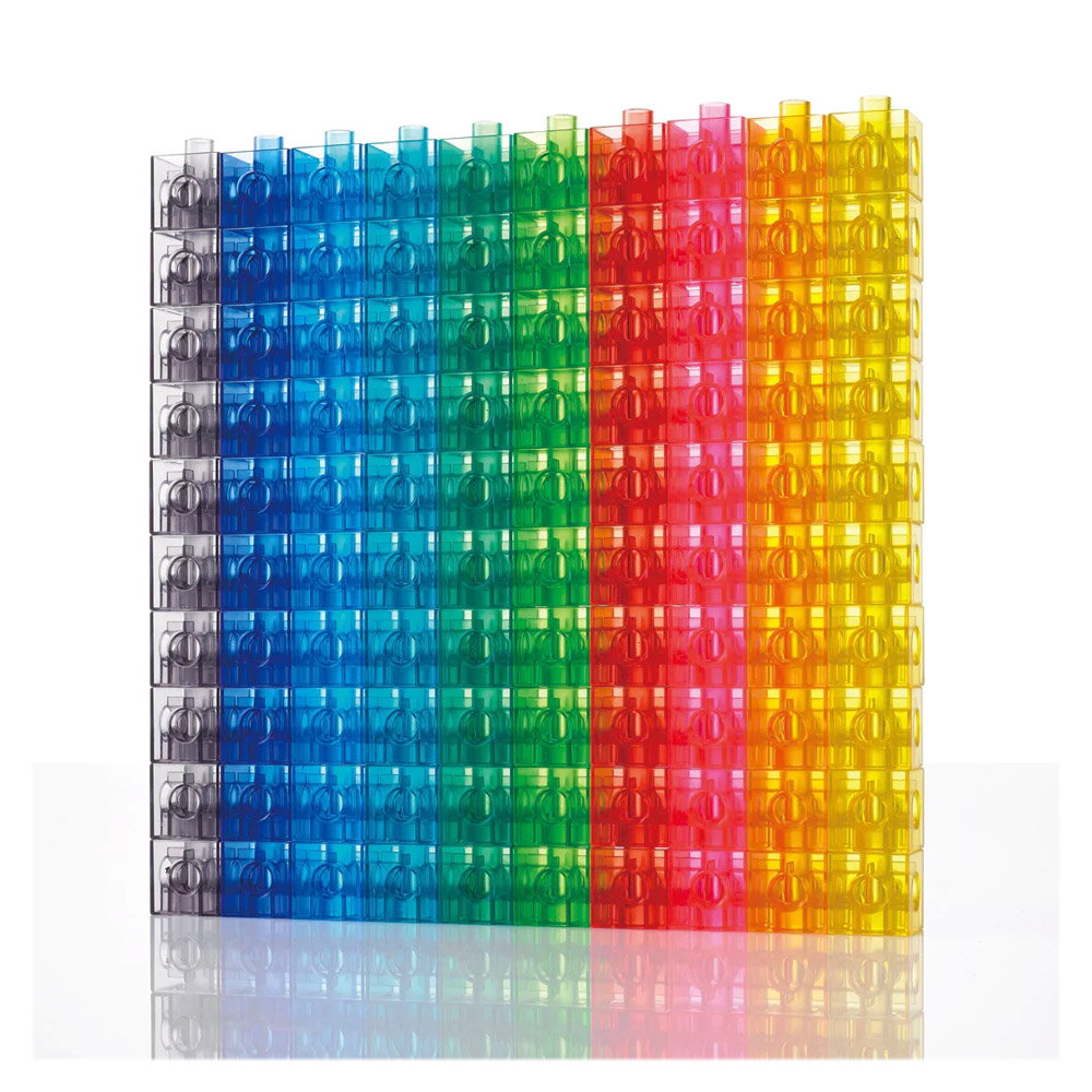 Linking Cubes, 100 cuburi translucide interconectabile