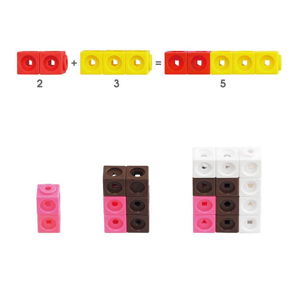 Math Cubes, cuburi interconectabile, set 125 piese