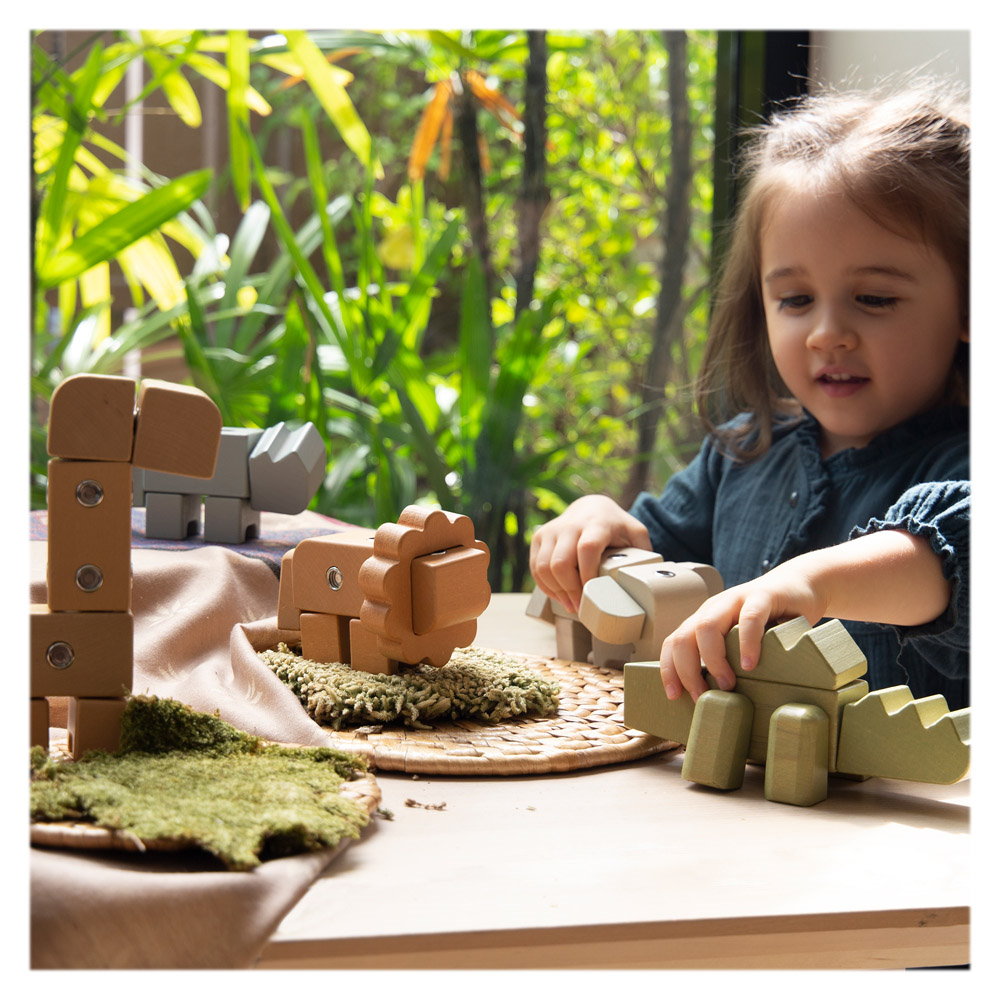 Snap Block Animals, blocuri de constructie din lemn, Guidecraft