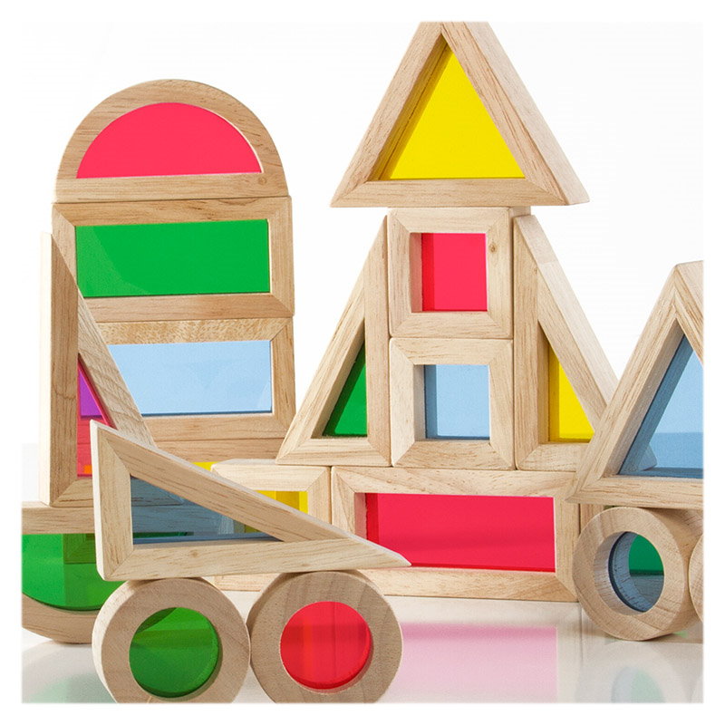Junior Rainbow Blocks set 20 piese, Guidecraft