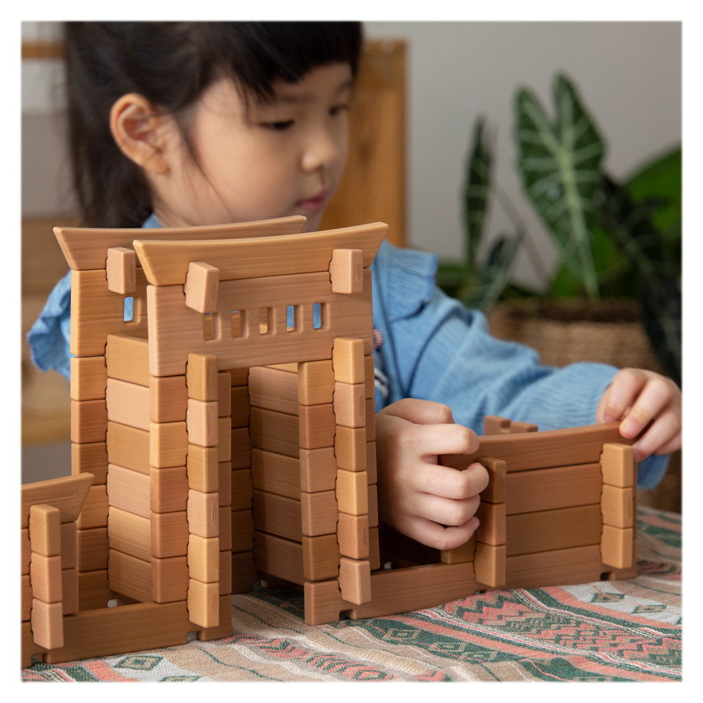 Notch Blocks, kit constructie Eastern, 87 piese, Guidecraft