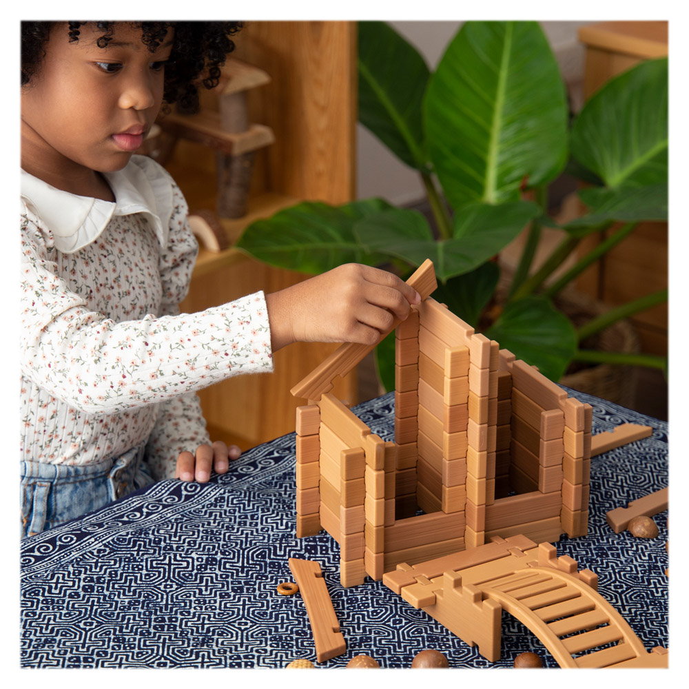 Notch Blocks, kit constructie Eastern, 87 piese, Guidecraft