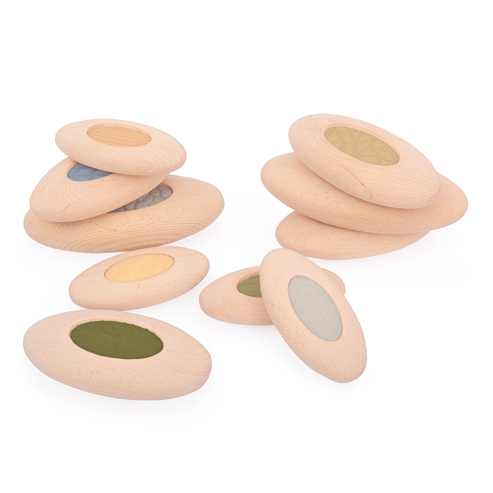 Jumbo Sensory River Stones, set senzorial din lemn, Guidecraft
