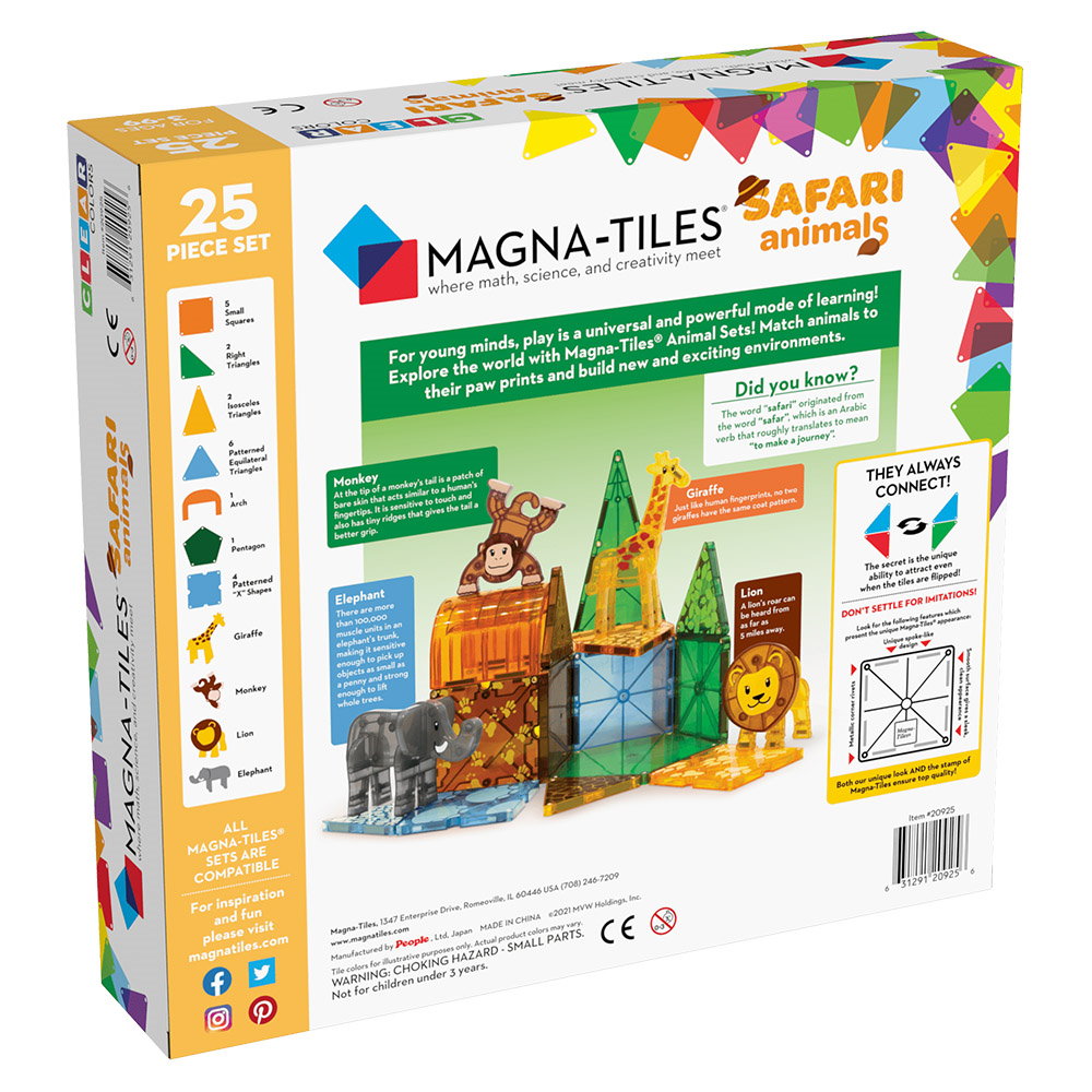 MAGNA-TILES Safari Animals, set magnetic