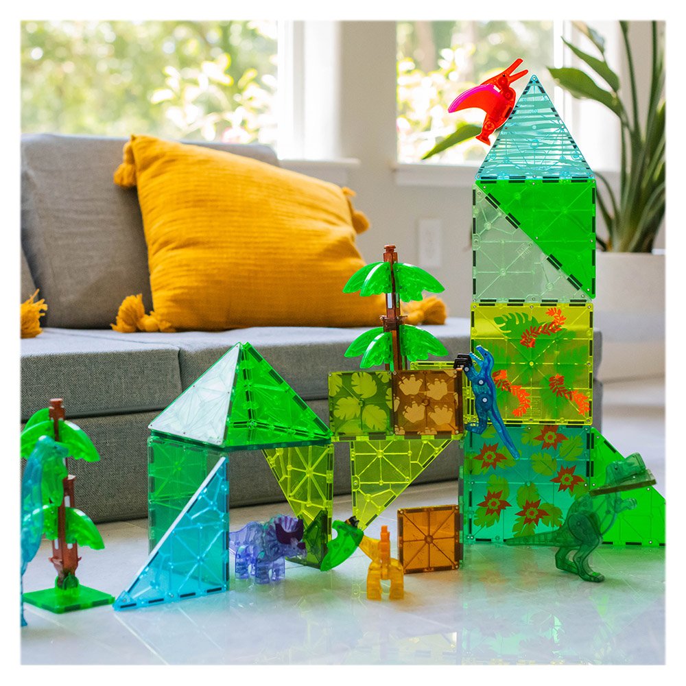 MAGNA-TILES Dino World XL, set magnetic 50 de piese