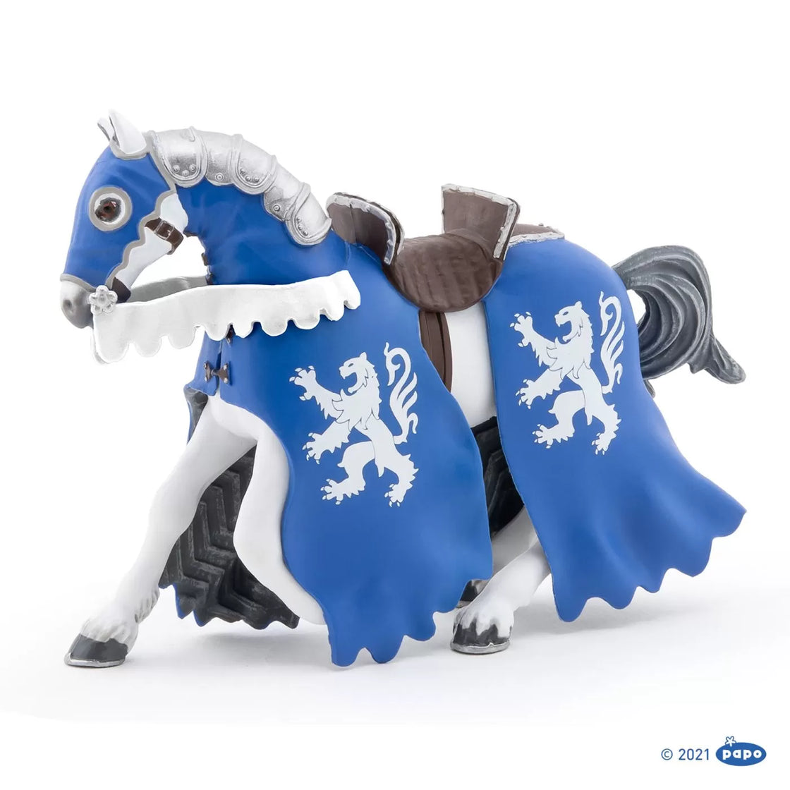 Papo figurina cal cu armura albastra