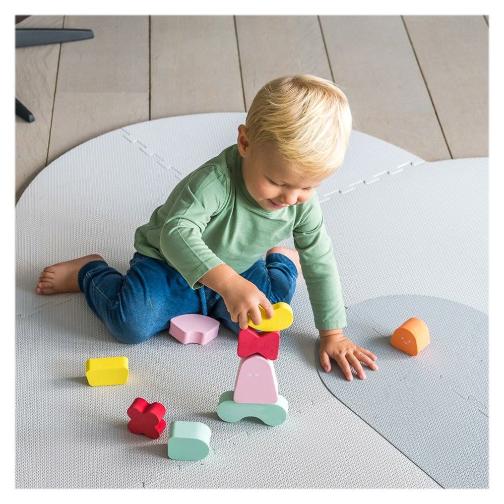 Blokki, joc de stivuire din spuma, coral pink, Quut Toys