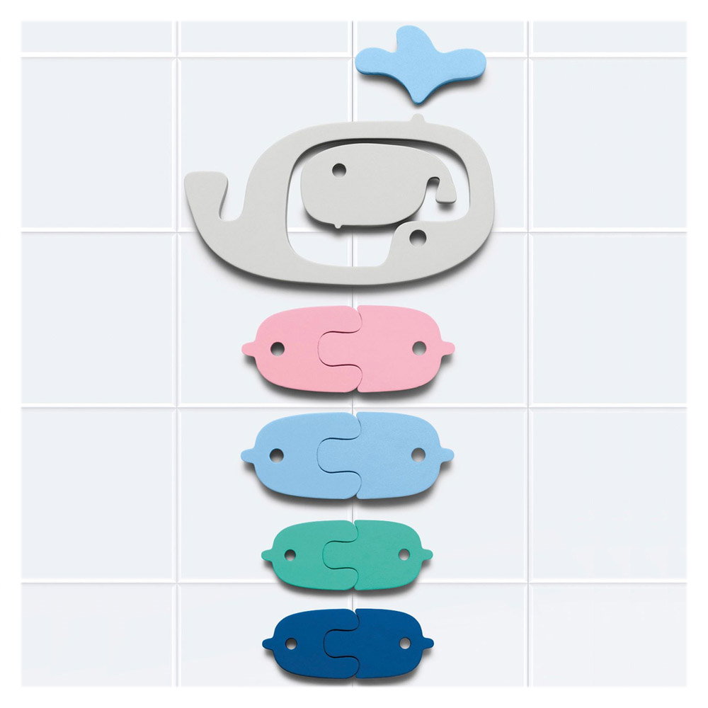 Puzzle de baie, set 11 piese, Balene si pestisori, Quut Toys