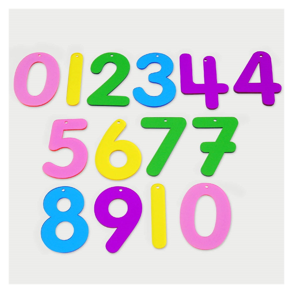 Rainbow Numbers, set numere transparente, 14 buc., TickiT