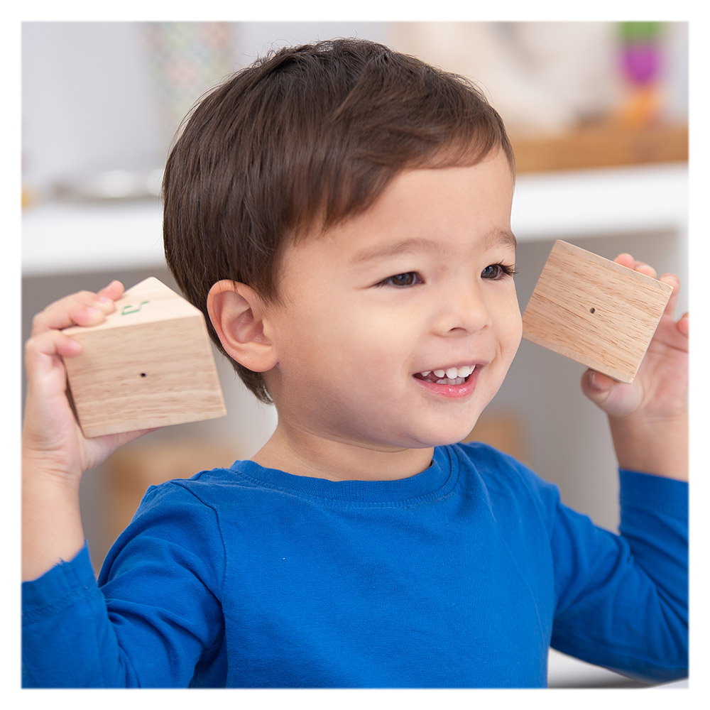 Prisme din lemn cu sunete, set 12 bucati, TickiT