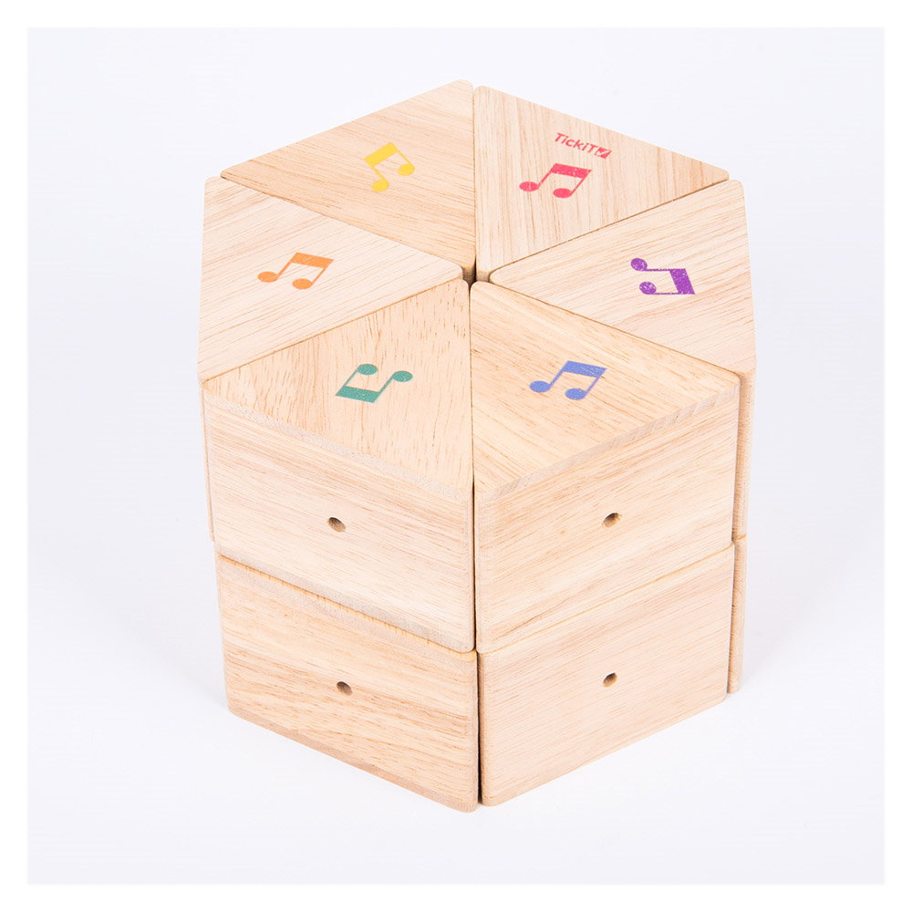 Prisme din lemn cu sunete, set 12 bucati, TickiT