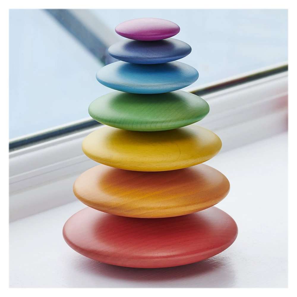 Rainbow Wooden Buttons, discuri din lemn, TickiT